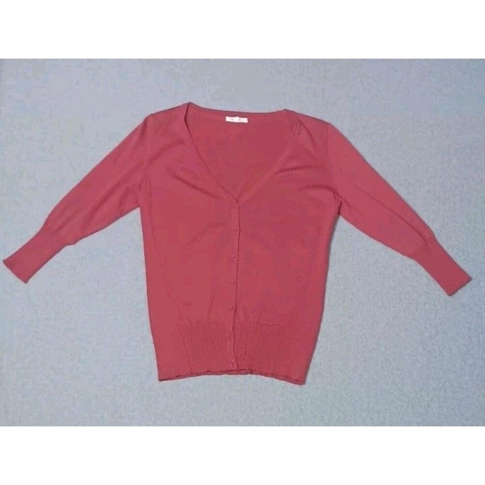 Maurices Long Sleeve Button Up Cardigan Medium Pink Preppy Academia Old Money